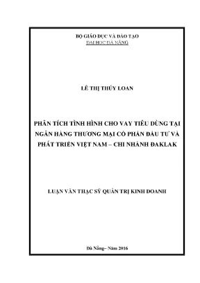 Luận văn phân tích tình hình cho vay tiêu dùng tại ngân hàng thương mại cổ phần đầu tư và phát triển việt nam chi nhánh đăk lăk