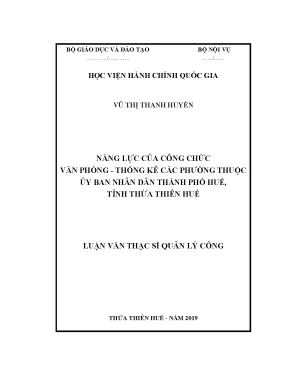 Luận văn năng lực của công chức văn phòng thống kê các phường thuộc ủy ban nhân dân thành phố huế tỉnh thừa thiên huế