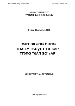 Luận văn một số ứng dụng của lý thuyết tổng hợp trong toán sơ cấp