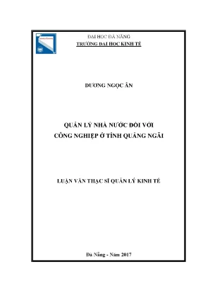 Luận văn quản lý nhà nước đối với công nghiệp ở tỉnh quảng ngãi