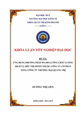 Ứng dụng phương pháp ipa đo lường chất lượng dịch vụ của siêu thị sepon thuộc công ty cổ phần tổng công ty thương mại quảng trị