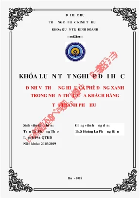 Định vị thương hiệu công ty cà phê đồng xanh trong nhận thức của khách hàng tại thành phố huế