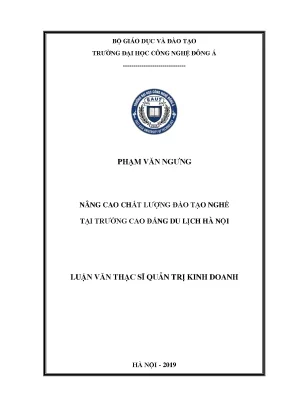 Nâng cao chất lượng đào tạo nghề tại trường cao đẳng du lịch hà nội