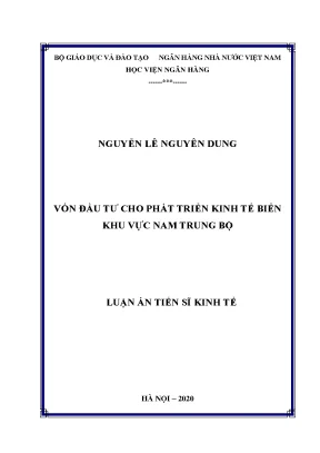 Luận văn thạc sĩ kinh tế học vốn đầu tư cho phát triển kinh tế biển khu vực nam trung bộ