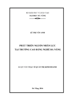 Luận văn phát triển nguồn nhân lực tại trường cao đẳng nghề đà nẵng
