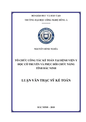 Tổ chức công tác kế toán tại bệnh viện y học cổ truyền và phục hồi chức năng tỉnh bắc ninh
