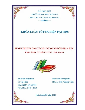 Hoàn thiện công tác đào tạo nguồn nhân lực tại công ty sông thu đà nẵng