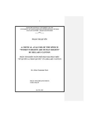Luận văn thạc sĩ a critical analysis of the speech womens rights are human rights by hillary clinton