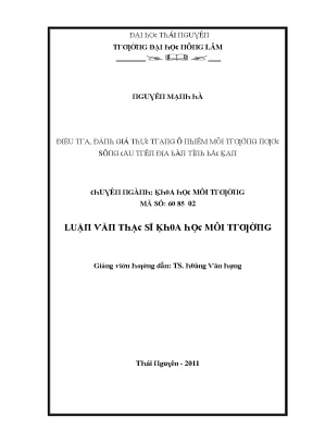 Luận văn điều tra đánh giá thực trạng ô nhiễm môi trường nước sông cầu trên địa bàn tỉnh bắc kạn