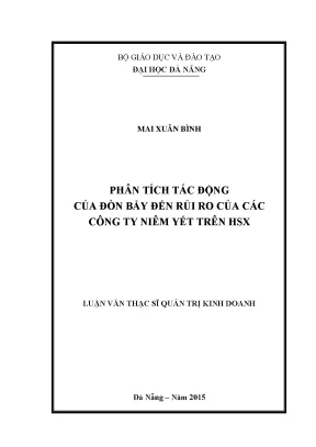 Luận văn phân tích tác động của đòn bẩy đến rủi ro của các công ty niêm yết trên hsx