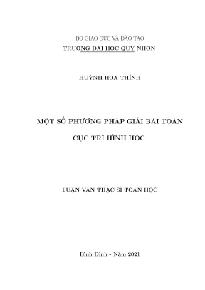 Luận văn một số phương pháp giải bài toán cực trị hình học