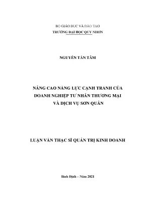 Luận văn nâng cao năng lực cạnh tranh của doanh nghiệp tư nhân thương mại và dịch vụ sơn quân