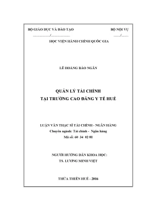Luận văn quản lý tài chính tại trường cao đẳng y tế huế