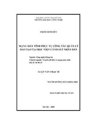 Luận văn thạc sĩ mạng máy tính phục vụ công tác quản lý đào tạo tại học viện cảnh sát nhân dân