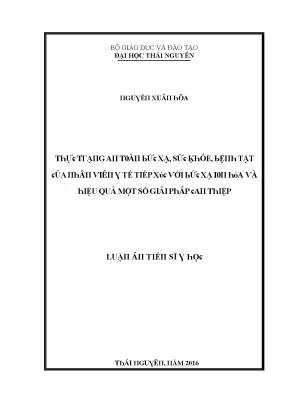 Luận văn thực trạng an toàn bức xạ sức khỏe bệnh tật của nhân viên y tế tiếp xúc với bức xạ ion hóa và hiệu quả một số giải pháp can thiệp