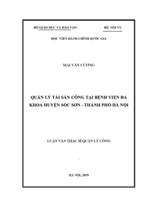 Luận văn quản lý tài sản công tại bệnh viện đa khoa huyện sóc sơn thành phố hà nội