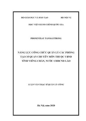 Luận văn năng lực công chức quản lý các phòng tại cơ quan chuyên môn thuộc ubnd tỉnh viêng chăn nước cộng hòa dân chủ nhân dân lào