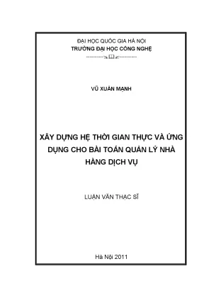 Luận văn thạc sĩ xây dựng hệ thời gian thực và ứng dụng cho bài toán quản lý nhà hàng dịch vụ