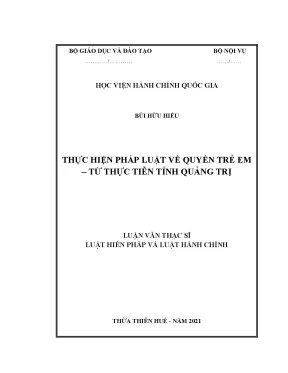 Luận văn thực hiện pháp luật về quyền trẻ em từ thực tiễn tỉnh quảng trị