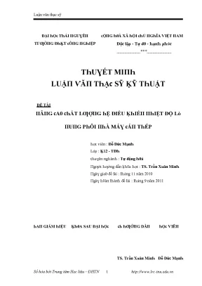 Luận văn nâng cao chất lượng hệ điều khiển nghiệt độ lò nung phôi nhà máy cán thép