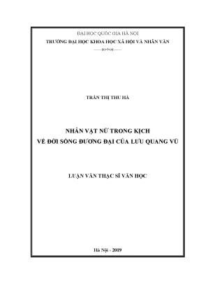Luận văn nhân vật nữ trong kịch về đời sống đương đại của lưu quang vũ