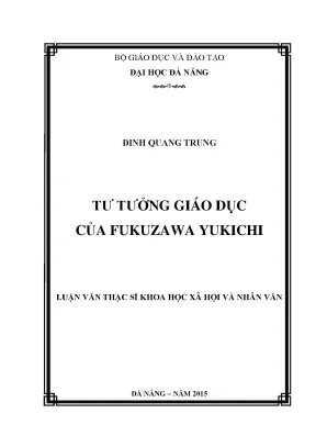 Luận văn tư tưởng giáo dục của fukuzawa yukichi