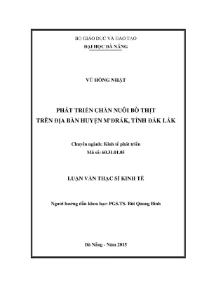 Luận văn phát triển chăn nuôi bò thịt trên địa bàn huyện mđắk tỉnh đắk lắk