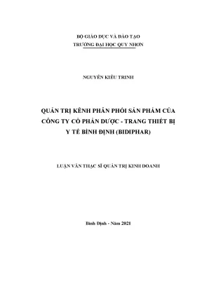 Luận văn quản trị kênh phân phối sản phẩm của công ty cổ phần dược trang thiết bị y tế bình định