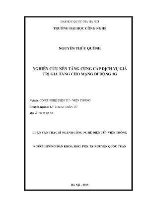 Luận văn thạc sĩ nghiên cứu nền tảng cung cấp dịch vụ giá trị gia tăng cho mạng di động 3g