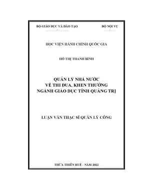 Luận văn quản lý nhà nước về thi đua khen thưởng ngành giáo dục tỉnh quảng trị