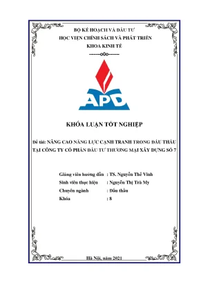 Luận văn nâng cao năng lực canh tranh của công ty cổ phần đầu tư thương mại xây dựng số 7