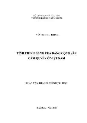 Luận văn tính chính đáng của đảng cộng sản cầm quyền ở việt nam