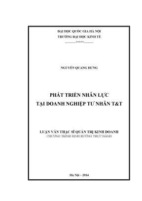 Luận văn thạc sĩ phát triển nhân lực tại doanh nghiệp tư nhân tt