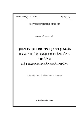 Luận văn quản trị rủi ro tín dụng tại ngân hàng thương mại cổ phần công thương việt nam chi nhánh hải phòng