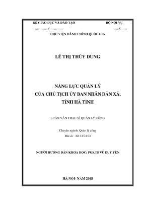Luận văn năng lực quản lý của chủ tịch ubnd xã tỉnh hà tĩnh