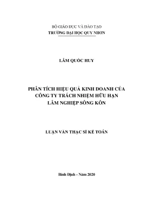 Luận văn phân tích hiệu quả kinh doanh của công ty trách nhiệm hữu hạn lâm nghiệp sông kôn