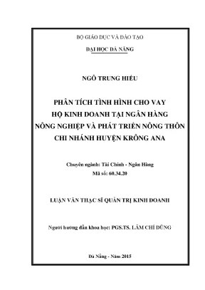 Luận văn phân tích tình hình cho vay hộ kinh doanh tại ngân hàng nnptnt chi nhánh huyện kroong ana