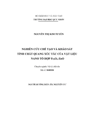 Luận văn nghiên cứu chế tạo và khảo sát tính chất quang xúc tác của vật liệu nano tổ hợp fe3o4 zno