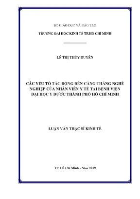 Luận văn thạc sĩ kinh tế các yếu tố tác động đến căng thẳng nghề nghiệp của nhân viên y tế tại bệnh viện đại học y dược thành phố hồ chí minh