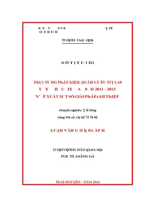 Luận văn thực trạng phát hiện quản lý điều trị lao tại thái nguyên giai đoạn 2011 2015 và đề xuất một số giải pháp can thiệp