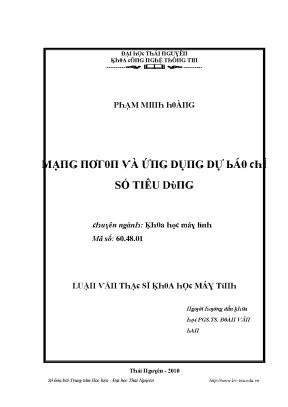 Luận văn mạng nơron và ứng dụng dự báo chỉ số tiêu dùng