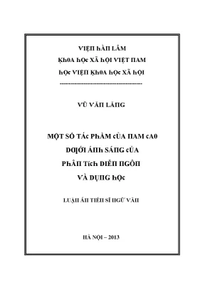 Luận văn một số tác phẩm của nam cao dưới ánh sáng của phân tích diễn ngôn và dụng học