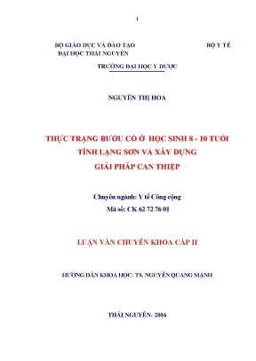 Thực trạng bướu cổ ở học sinh 8 10 tuổi tỉnh lạng sơn và xây dựng giải pháp can thiệp