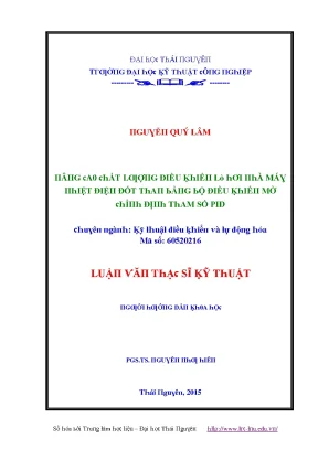 Luận văn nâng cao chất lượng điều khiển lò hơi nhà máy nhiệt điện đốt than bằng bộ điều khiển mờ chỉnh định tham số pid