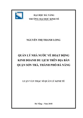 Luận văn quản lý nhà nước về hoạt động kinh doanh du lịch trên địa bàn quận sơn trà thành phố đà nẵng