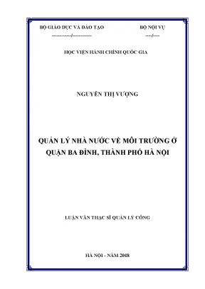 Luận văn quản lý nhà nước về môi trường ở quận ba đình thành phố hà nội