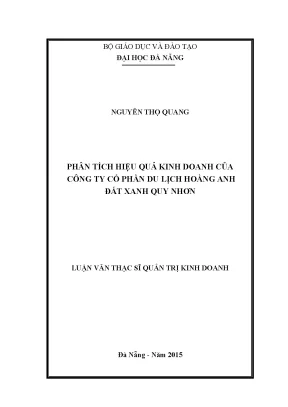 Luận văn phân tích hiệu quả kinh doanh của công ty cổ phần du lịch hoàng anh đất xanh quy nhơn