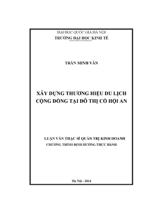 Luận văn thạc sĩ xây dựng thương hiệu du lịch cộng đồng tại đô thị cổ hội an