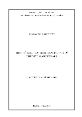 Luận văn thạc sĩ khoa học một số định lý giới hạn trong lý thuyết martingale