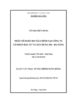 Luận văn phân tích rủi ro tài chính tại công ty cổ phần đầu tư và xây dựng 501 đà nẵng